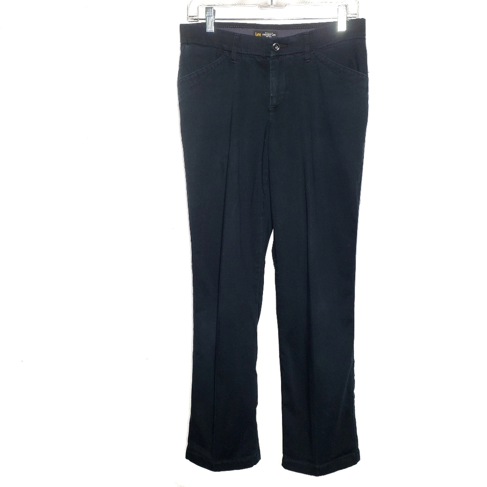 Lee black 6 dress slacks pants flex fit business
